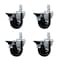 Service Caster 4'' Hard Rubber Wheel Swivel 7/8'' Square Stem Caster Set with Brake, 4PK SCC-SQ20S414-HRS-PLB-78-4 - alternate 1